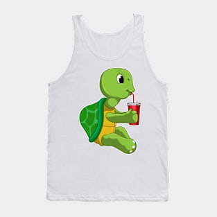 Turtle with Drinking mug with Straw Tank Top